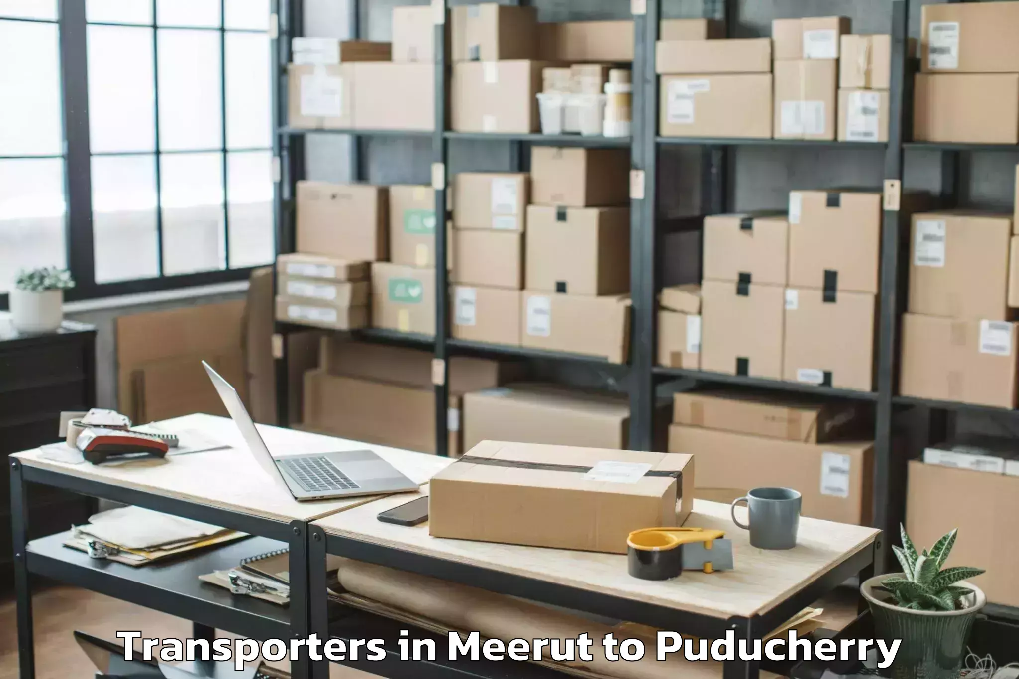 Top Meerut to Sri Balaji Vidyapeeth Puducher Transporters Available